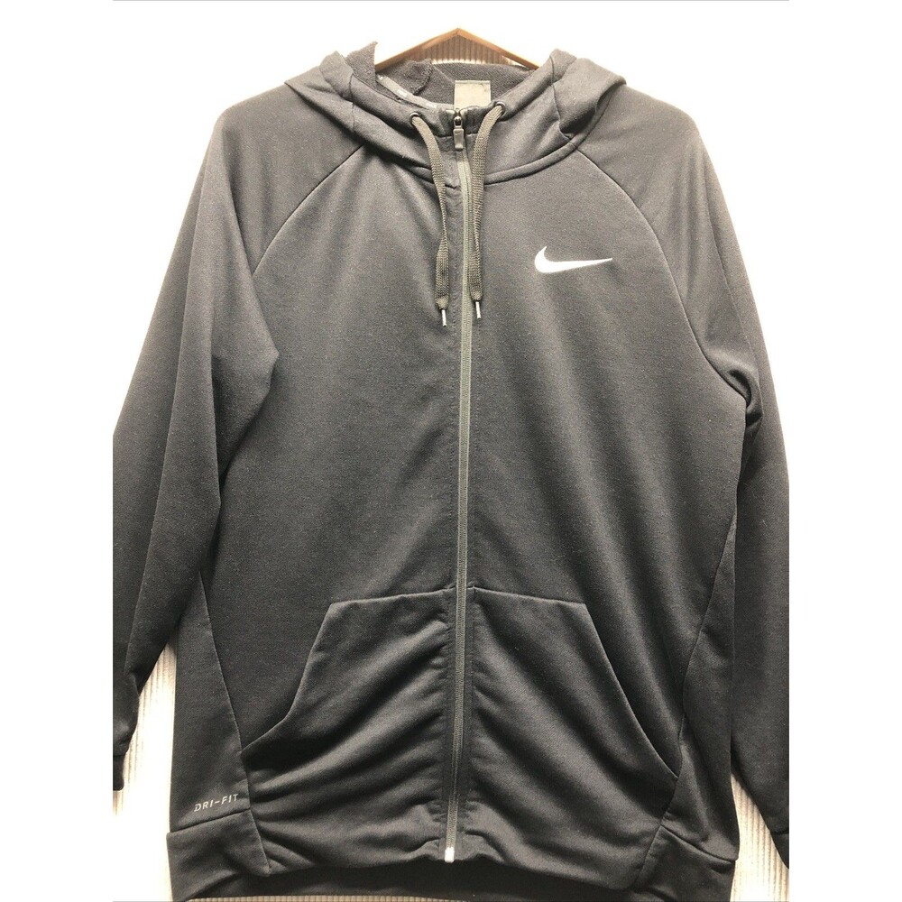 Nike Full Zip Hoodie Size Large Black Athletic Athleisure Comfort